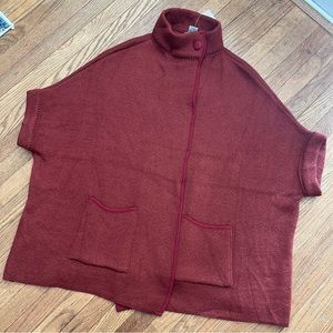 LC Lauren Conrad Cold Weather Middleton Brown Riding Sweater Cape One Size